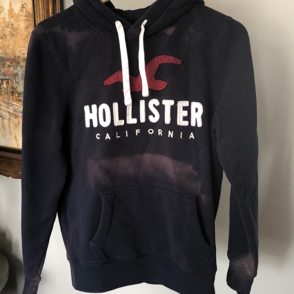 Hollister navy blue size small hoodie has sun bleach spots